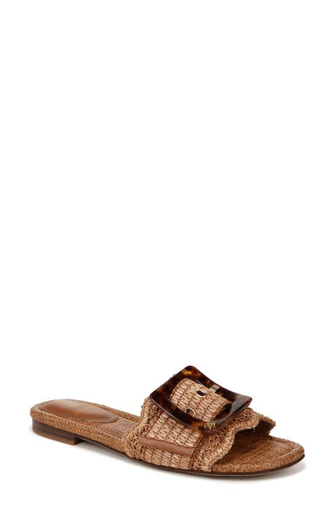 Bambi Raffia Buckle Slide Sandal (Women)