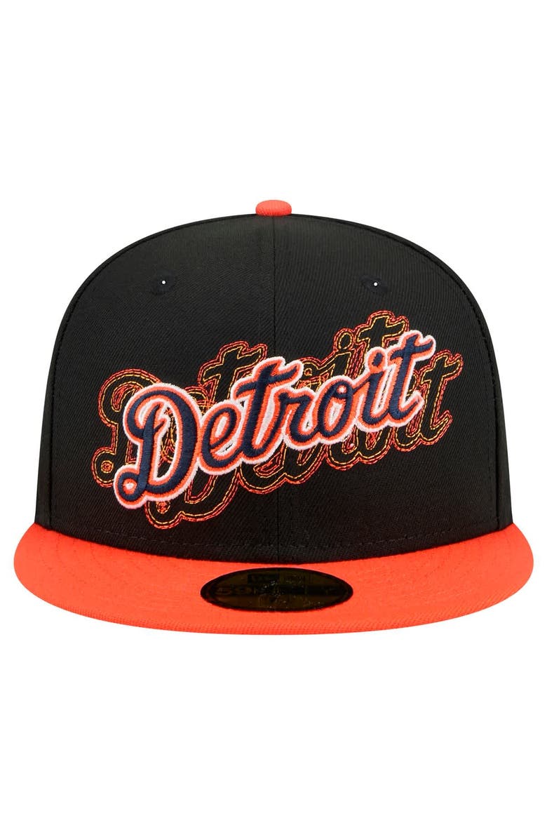 New Era Men's New Era Black Detroit Tigers Shadow Stitch 59FIFTY Fitted Hat, Alternate, color, Black