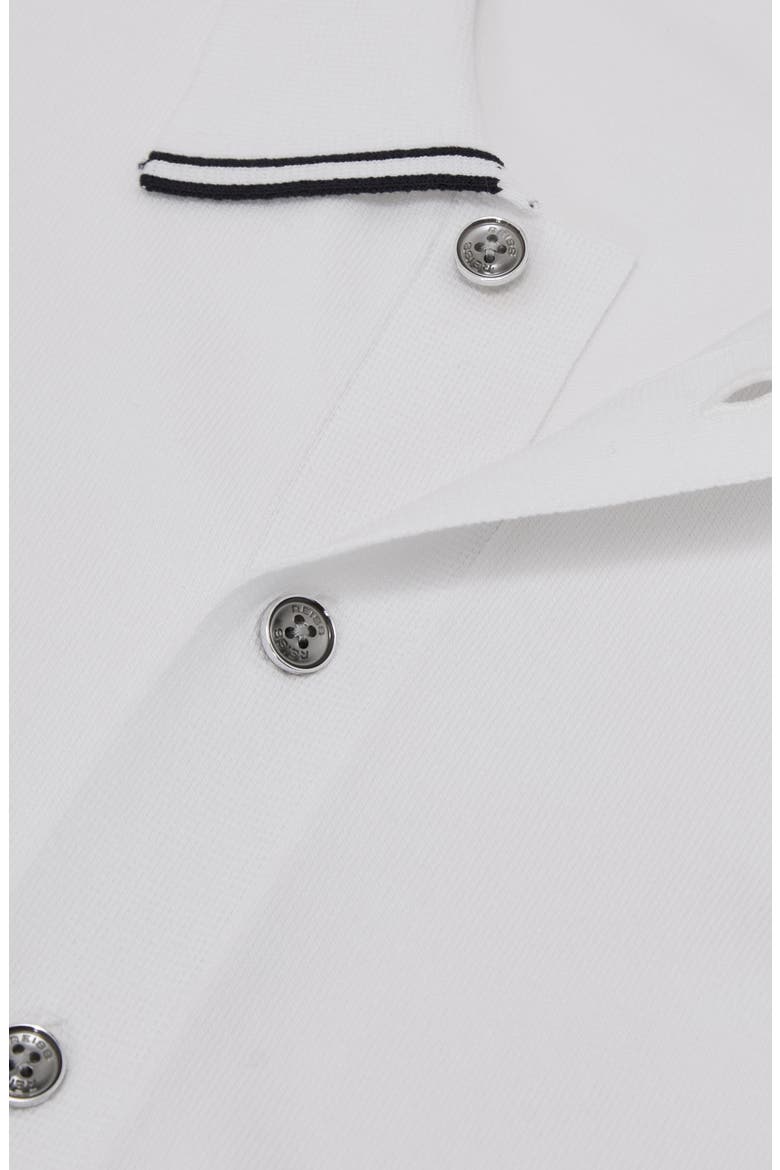 Farley Colorblock Short Sleeve Knit Button-Up Shirt, Alternate, color, NAVY/ WHITE