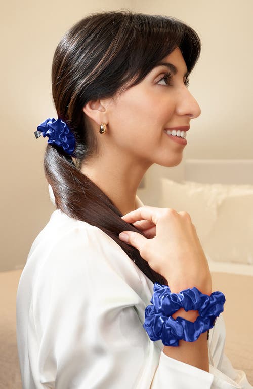 Blissy 3-pack Silk Scrunchies In Navy