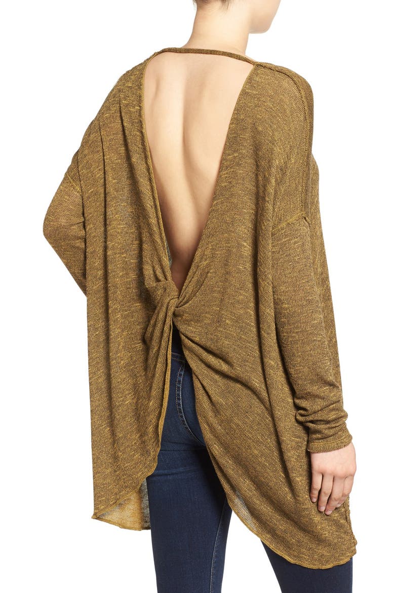 'Shadow' Oversize Hacci Open Back Top, Alternate, color, HONEY