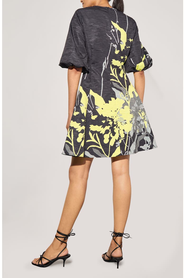 Modern Fit Shantung Metallic Minidress, Alternate, color, LEMON/ MINK/ LUNAR ROCK/ BLACK