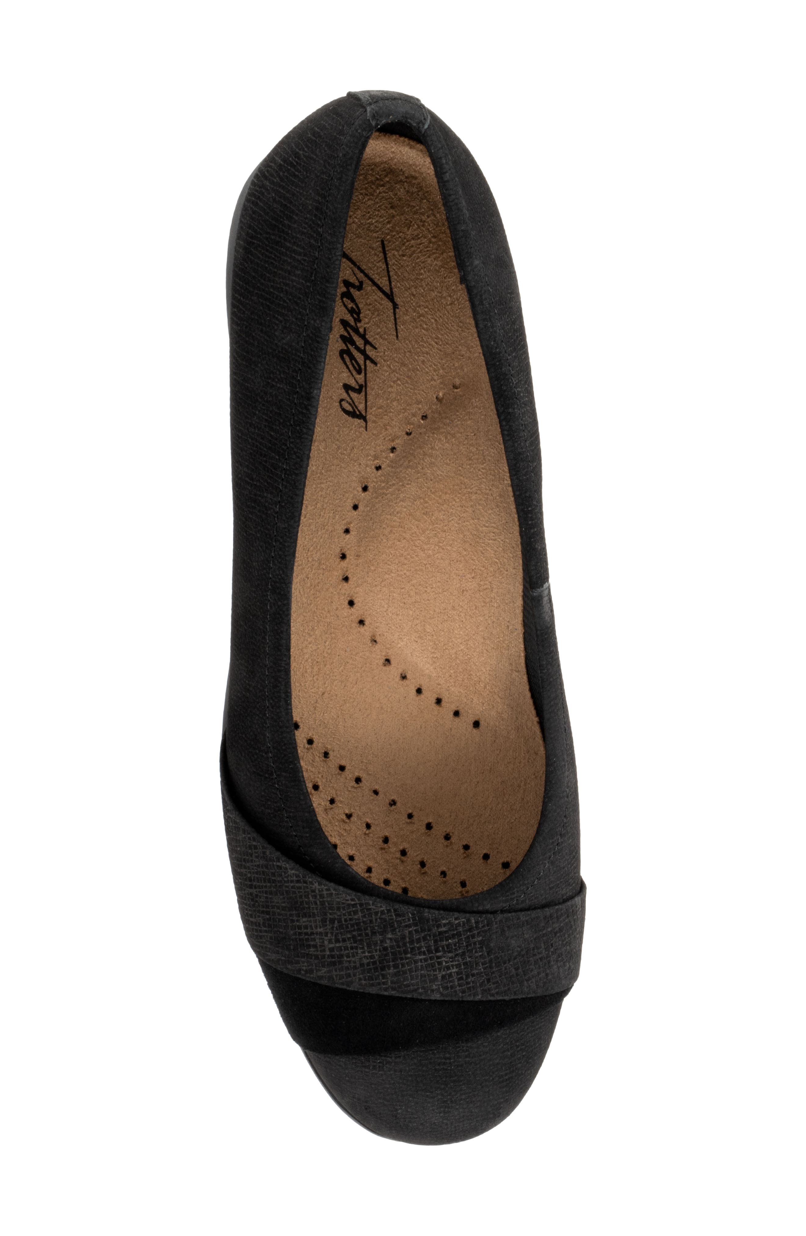 Danni Leather & Suede Flat, Alternate, color, BLACK NUBUCK