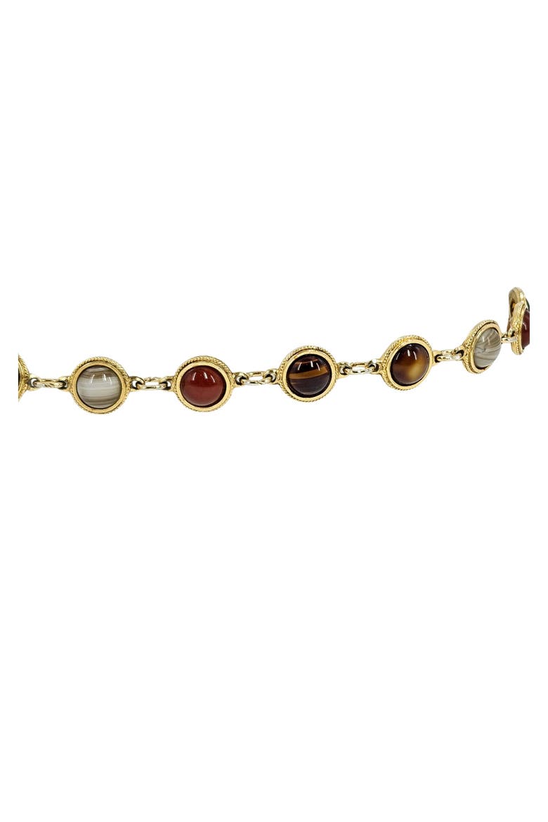 Vintage 1970 Cabochon Chain Belt, Alternate, color, Gold