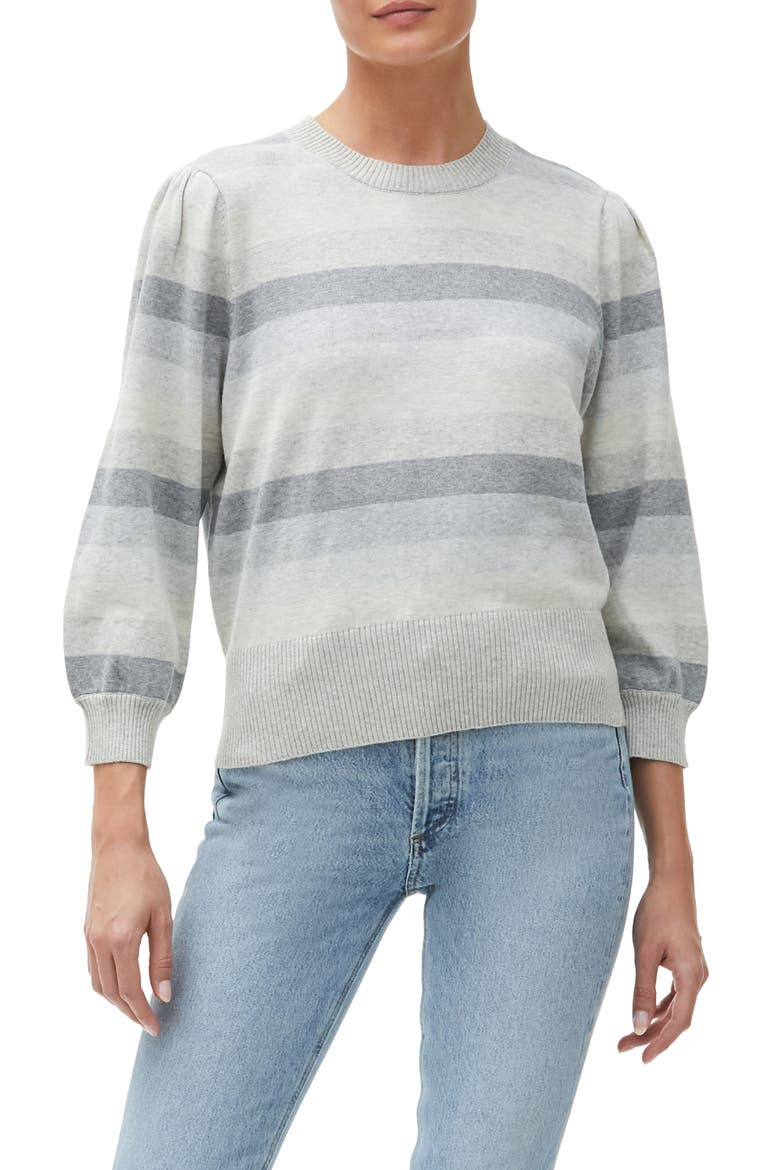 Dolly Stripe Puff Sleeve Sweater, Main, color, NEUTRAL COMBO