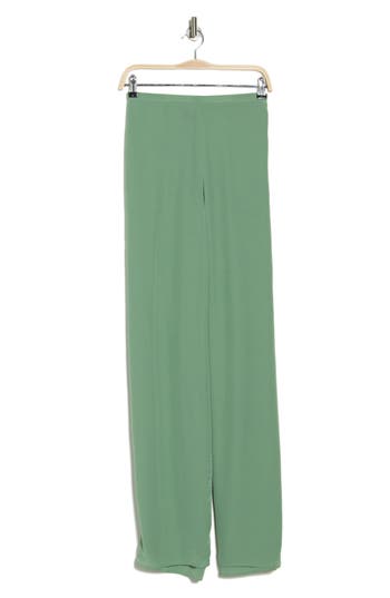 Theory Airy Wide Leg Pull-on Pants In Leaf