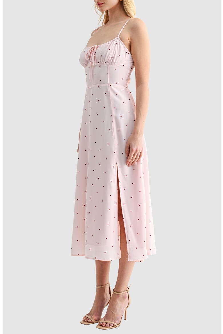 Corset Detail Sleeveless Midi Dress, Alternate, color, BLUSH BURGUNDY
