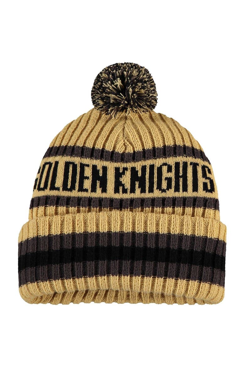 Men's '47 Gold Vegas Golden Knights Bering Cuffed Knit Hat with Pom, Alternate, color, Gold
