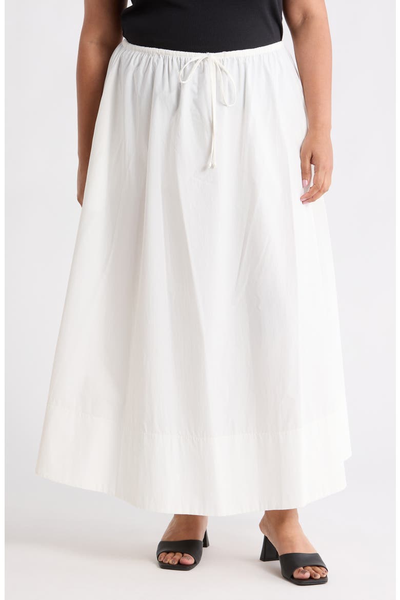 Cotton Poplin Maxi Skirt, Main, color, OFF WHITE