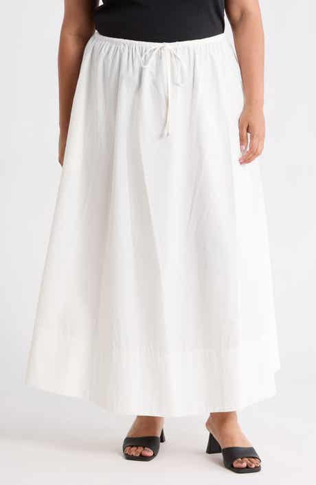 Renee C Cotton Poplin Maxi Skirt