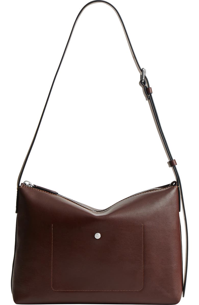 COACH Mott Leather Messenger Bag, Alternate, color, Maple