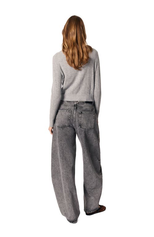 Maje Cardigan With Jewelry Collar In Grey