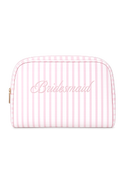 Untamed Petals Bridesmaid Striped Cosmetic Bag