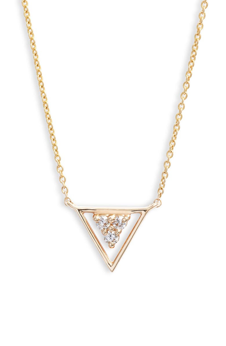 Dana Rebecca Designs Ivy Diamond Triangle Pendant Necklace, Main, color,