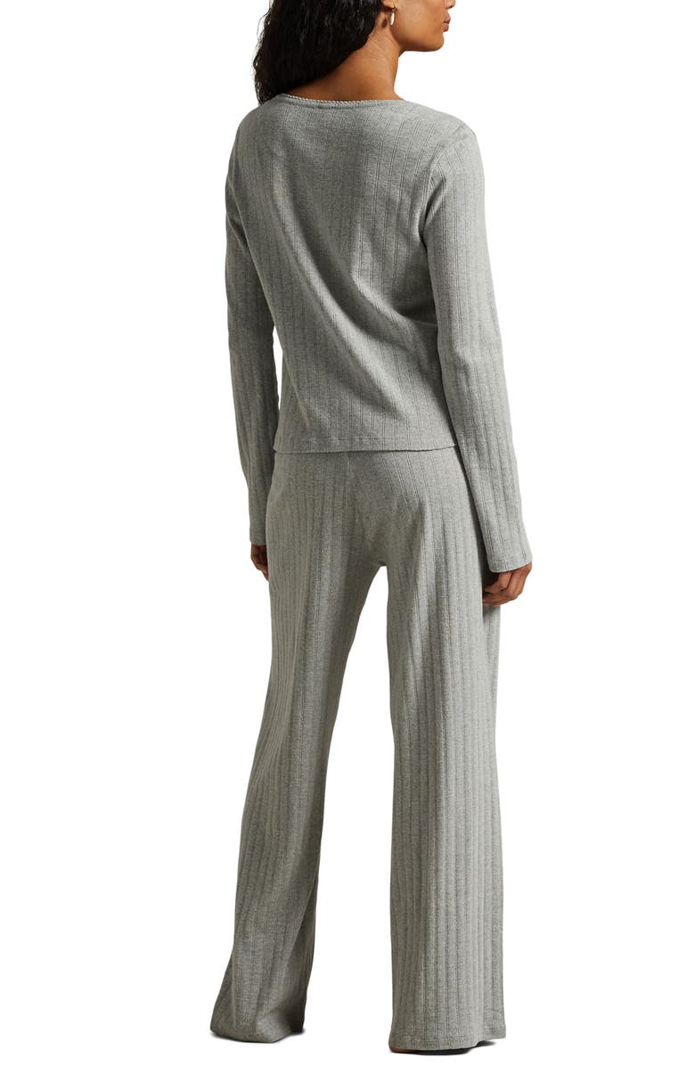 Polo Ralph Lauren Henley Long Pajamas, Alternate, color, Heather Grey