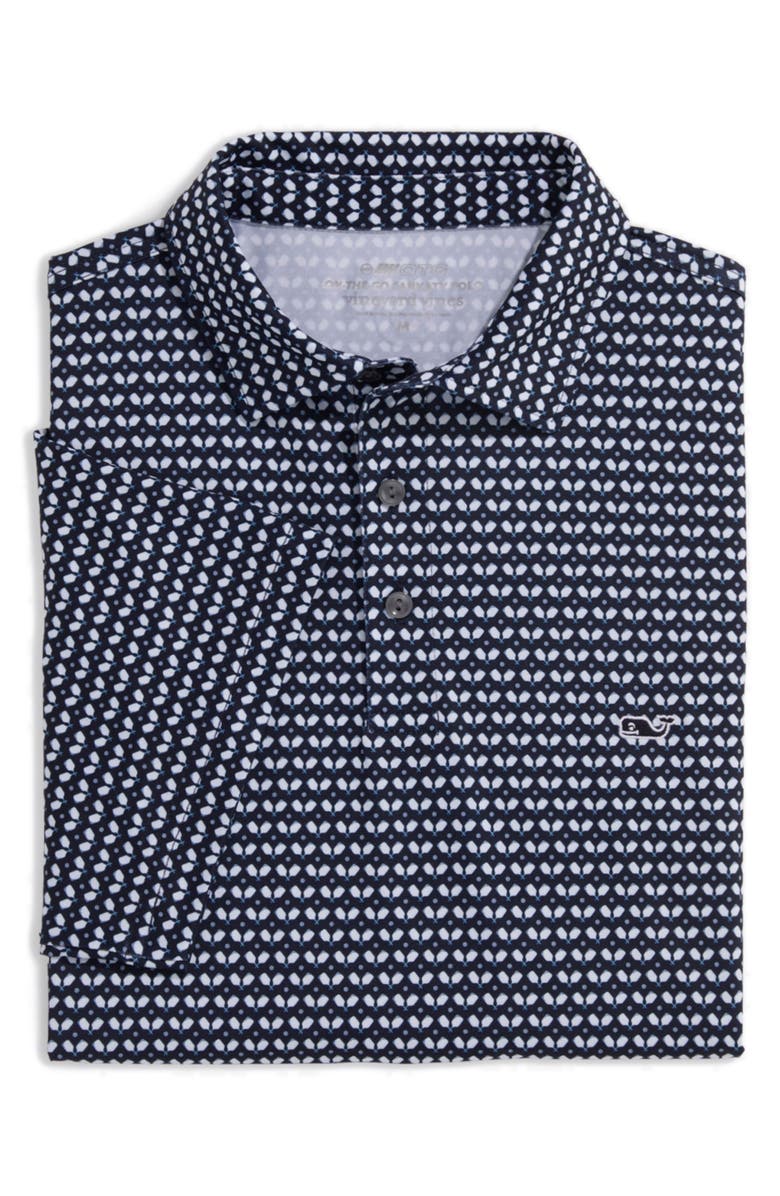 vineyard vines Nautical Print Sankaty Polo, Alternate, color, Pickle Nautical Navy