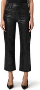 PAIGE Stevie Croc Embossed High Waist Ankle Jeans