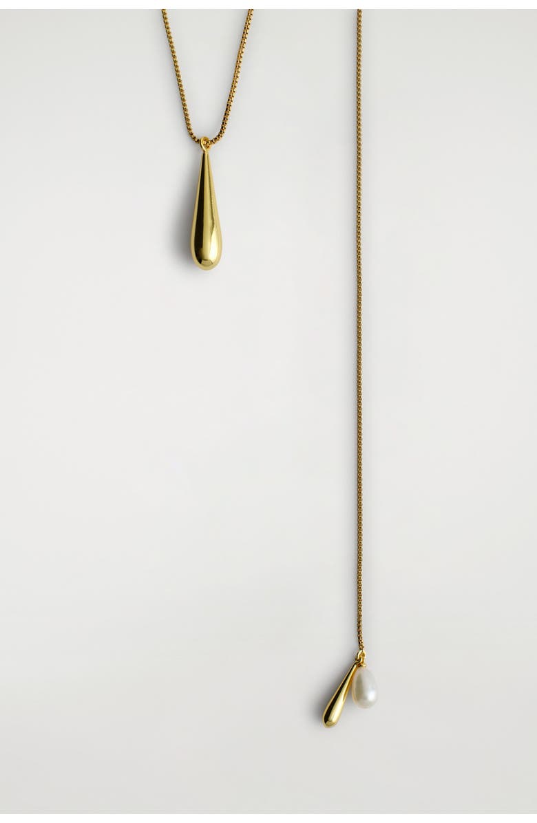 COS Teardrop Necklace, Alternate, color, Gold