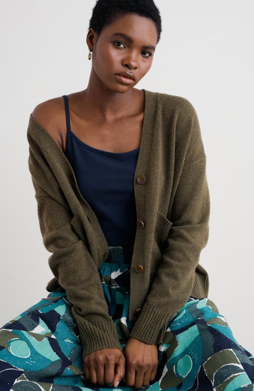 Seasalt Cornwall Senara Merino Wool Blend Cardigan In Green