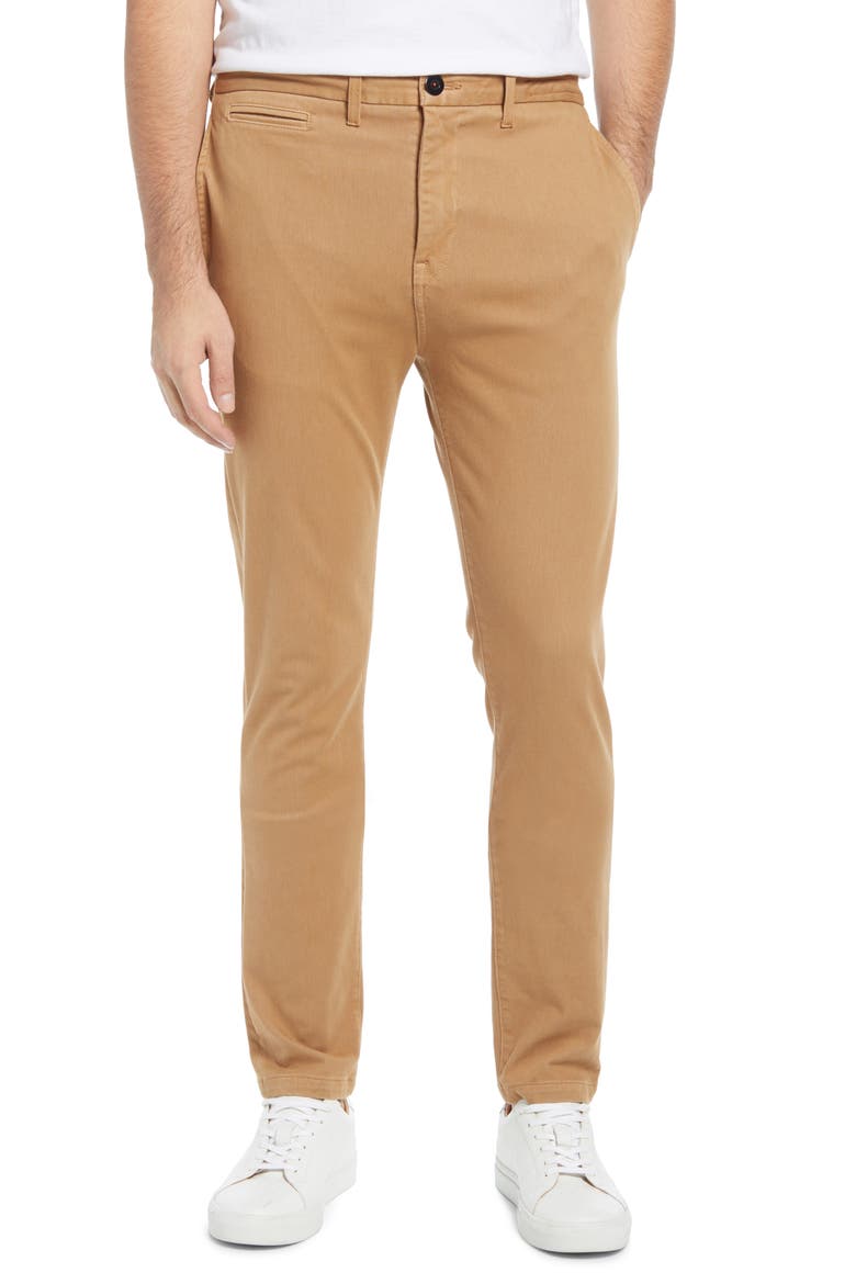 Denit Slim Fit Chinos, Main, color, KHAKI