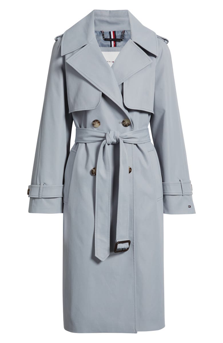 Tommy Hilfiger Longline Trench Coat with Double Gun Flap, Main, color, 