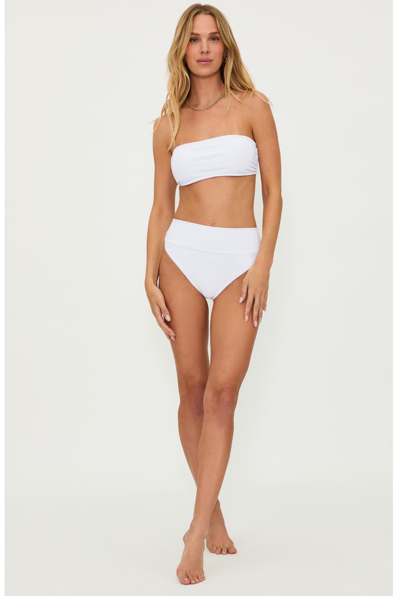 Highway High Waist Bikini Bottoms, Alternate, color, WHITE