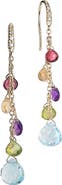 Marco Bicego Paradise 18K Yellow Gold Diamond & Mixed Semiprecious Stone Medium Drop Earrings