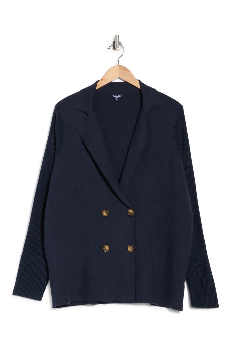 Mixed Media Jacket, Main, color, NAVY BLUE