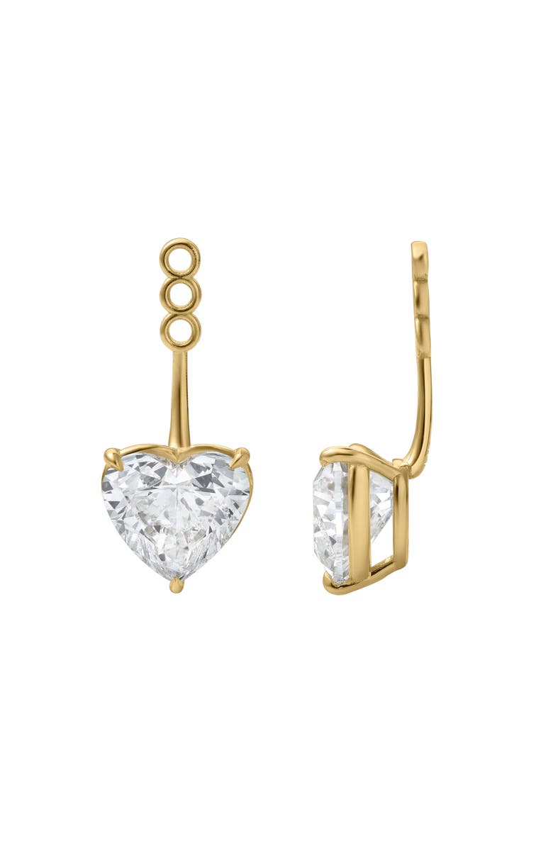 LuvMyJewelry Mariposa 14K Gold Heart Lab Grown Diamond Earring Jackets - 10 Cts, Alternate, color, 14K Yellow Gold