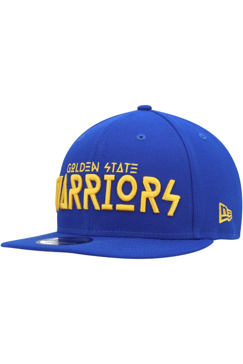 Men's New Era Royal Golden State Warriors Rocker 9FIFTY Snapback Hat, Alternate, color, Royal