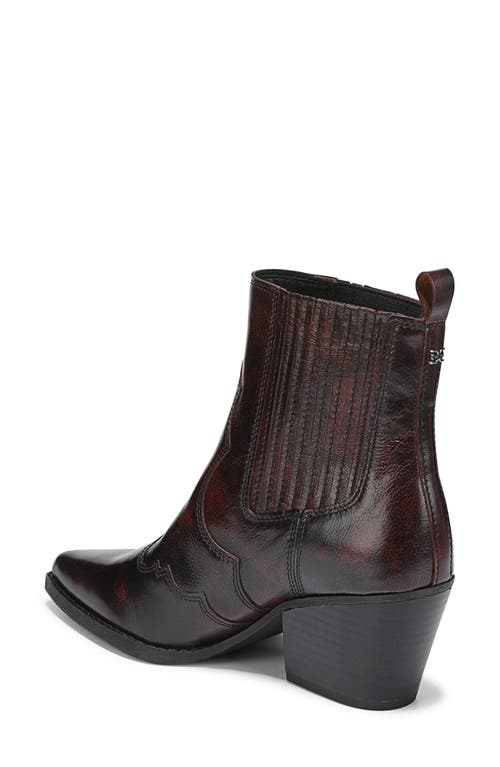 Sam Edelman West Ankle Boot Merlot Leather In Burgundy
