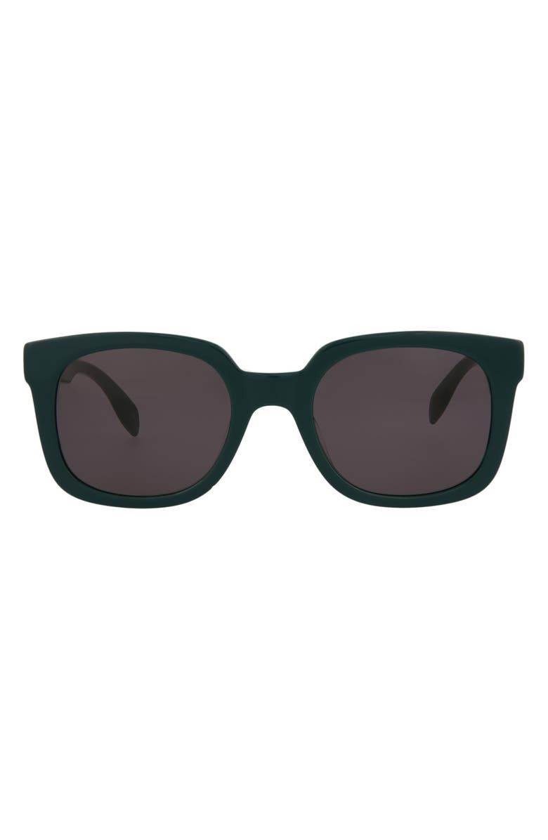 McQueen 53mm Square Sunglasses, Main, color, Green Grey