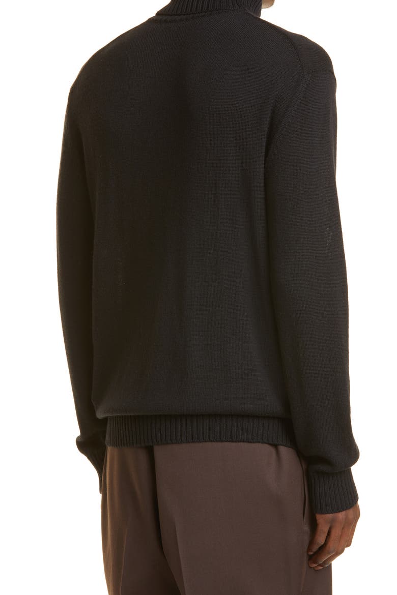 Men's Wool Turtleneck Sweater, Alternate, color, BLACK