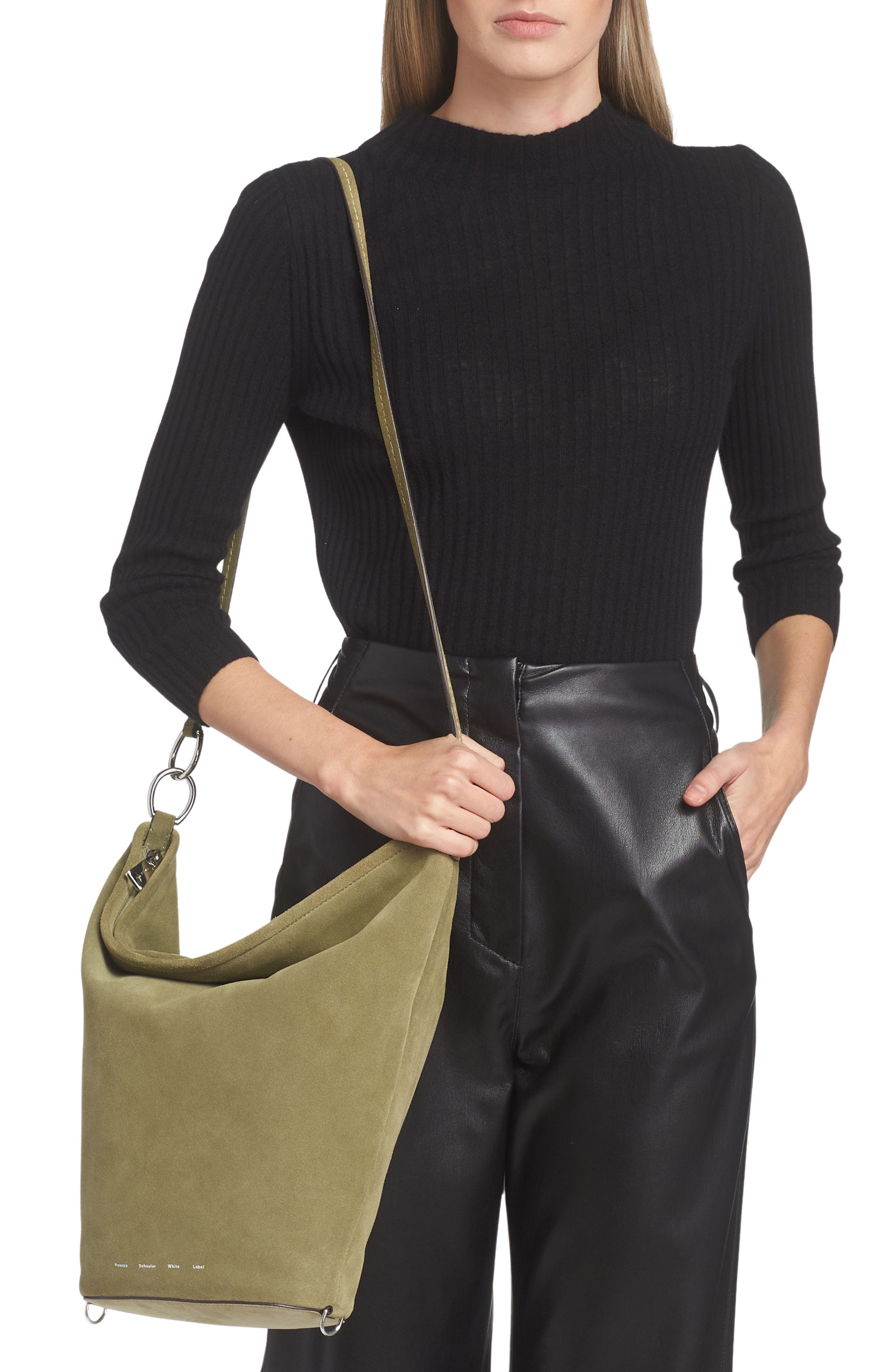 Proenza Schouler White Label Spring Suede Bucket Bag, Alternate, color, 