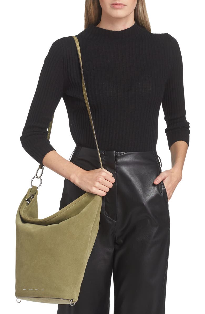 Proenza Schouler White Label Spring Suede Bucket Bag, Alternate, color,