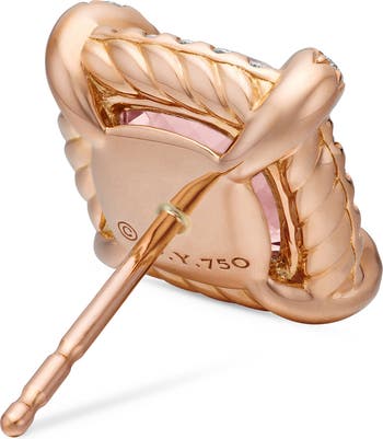 David Yurman Châtelaine Pavé Bezel Stud Earrings with Morganite