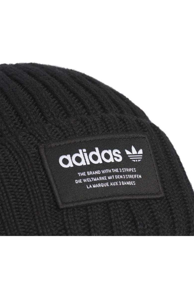 adidas Gender Inclusive Original Ribbed Cuff Beanie, Alternate, color, Black/ White 23