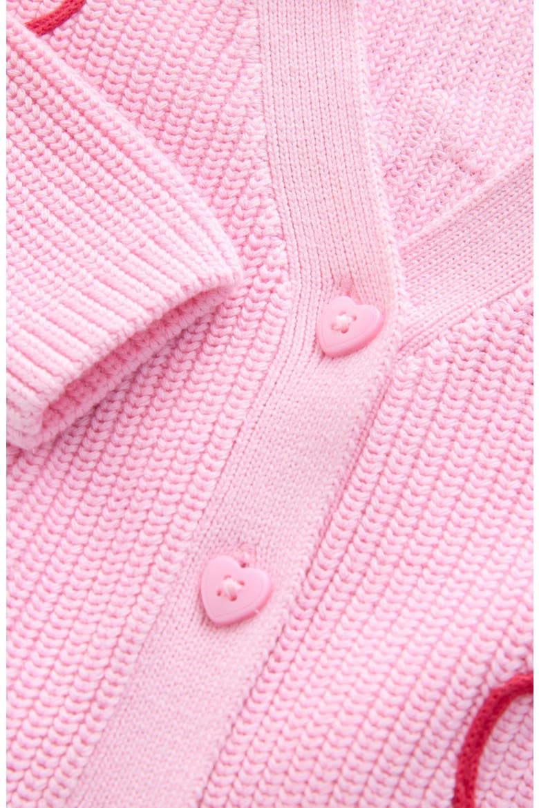Kids' Lovebug Embroiderd Cotton Cardigan, Alternate, color, PINK