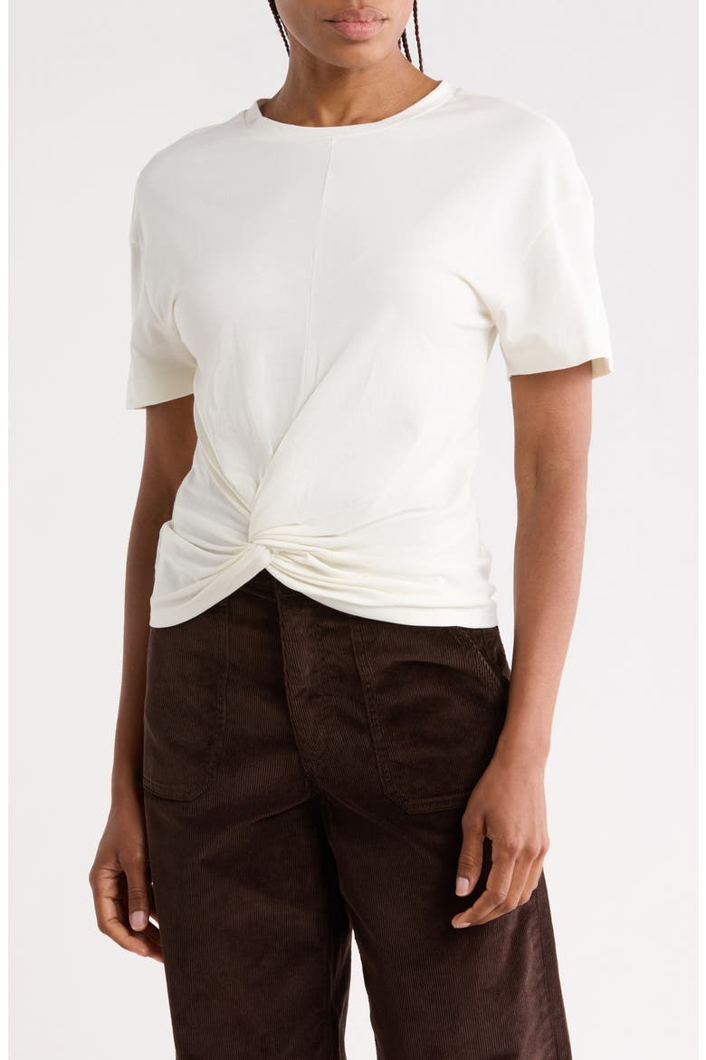Mia Draped T-Shirt, Main, color, WHITE