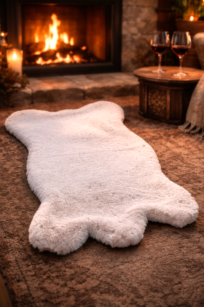 Saratoga Sheepskin Faux Fur Throw, Alternate, color, ivory