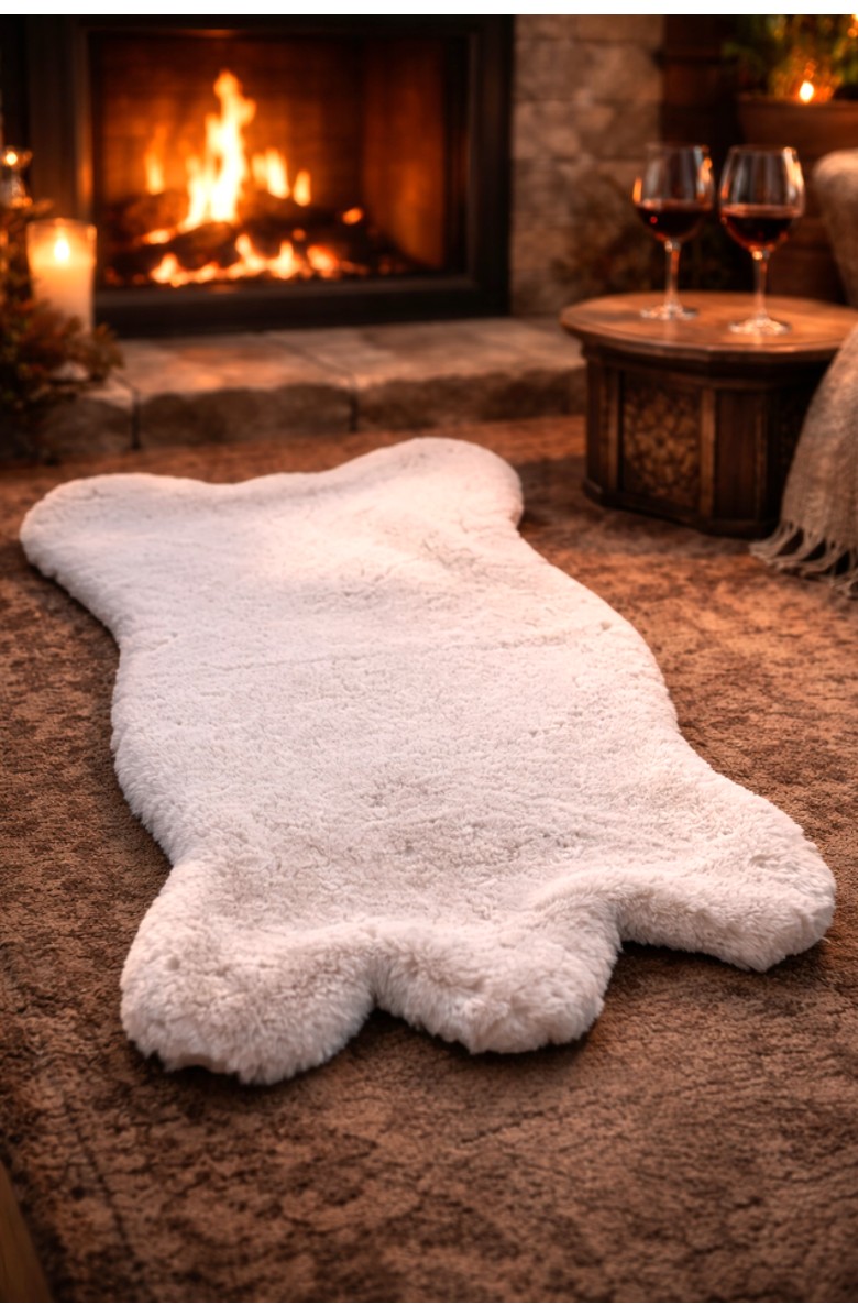 Sea To Me Blankets Saratoga Sheepskin Faux Fur Throw, Alternate, color, Ivory