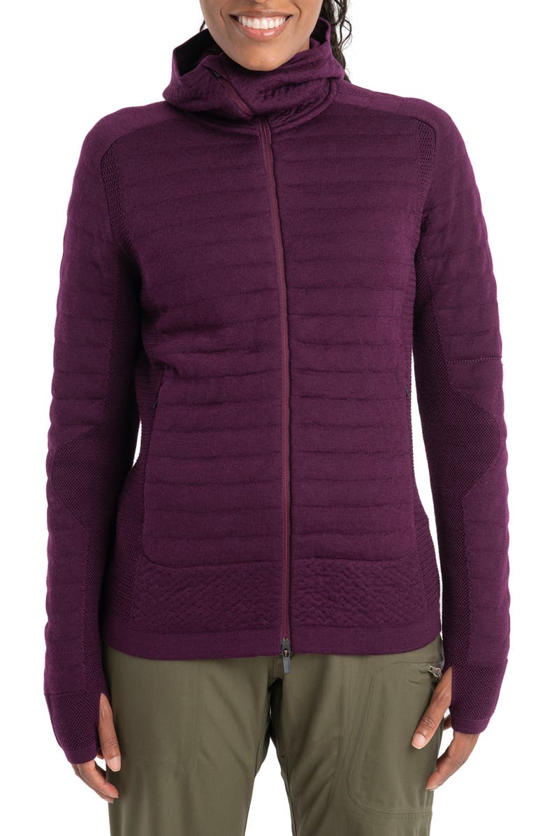 Icebreaker ZoneKnit Wool Blend Zip Hoodie, Main, color,
