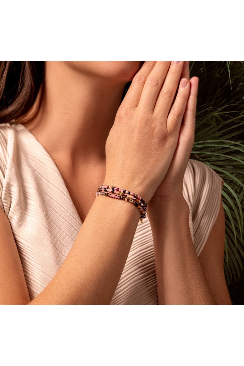 Infinite Aspiration Tourmaline Wrap Bracelet, Alternate, color, Pink/yellow/grey/green/purple