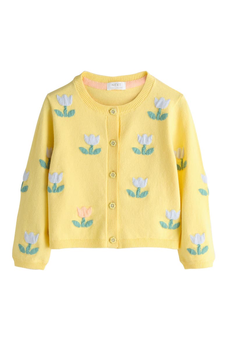 Kids' Tulip Embroidered Cardigan, Main, color, YELLOW