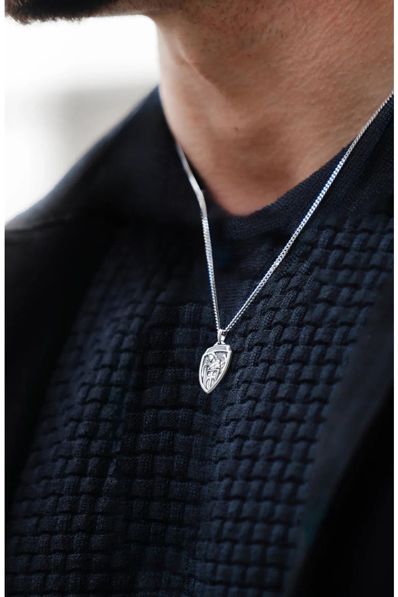 Men's St. Christopher Pendant Necklace, Alternate, color, SILVER