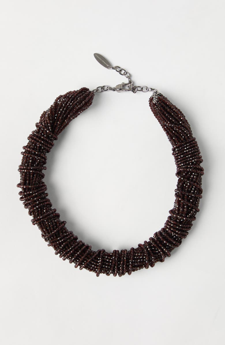 Brunello Cucinelli Vetro and Silver choker, Alternate, color, Chocolate
