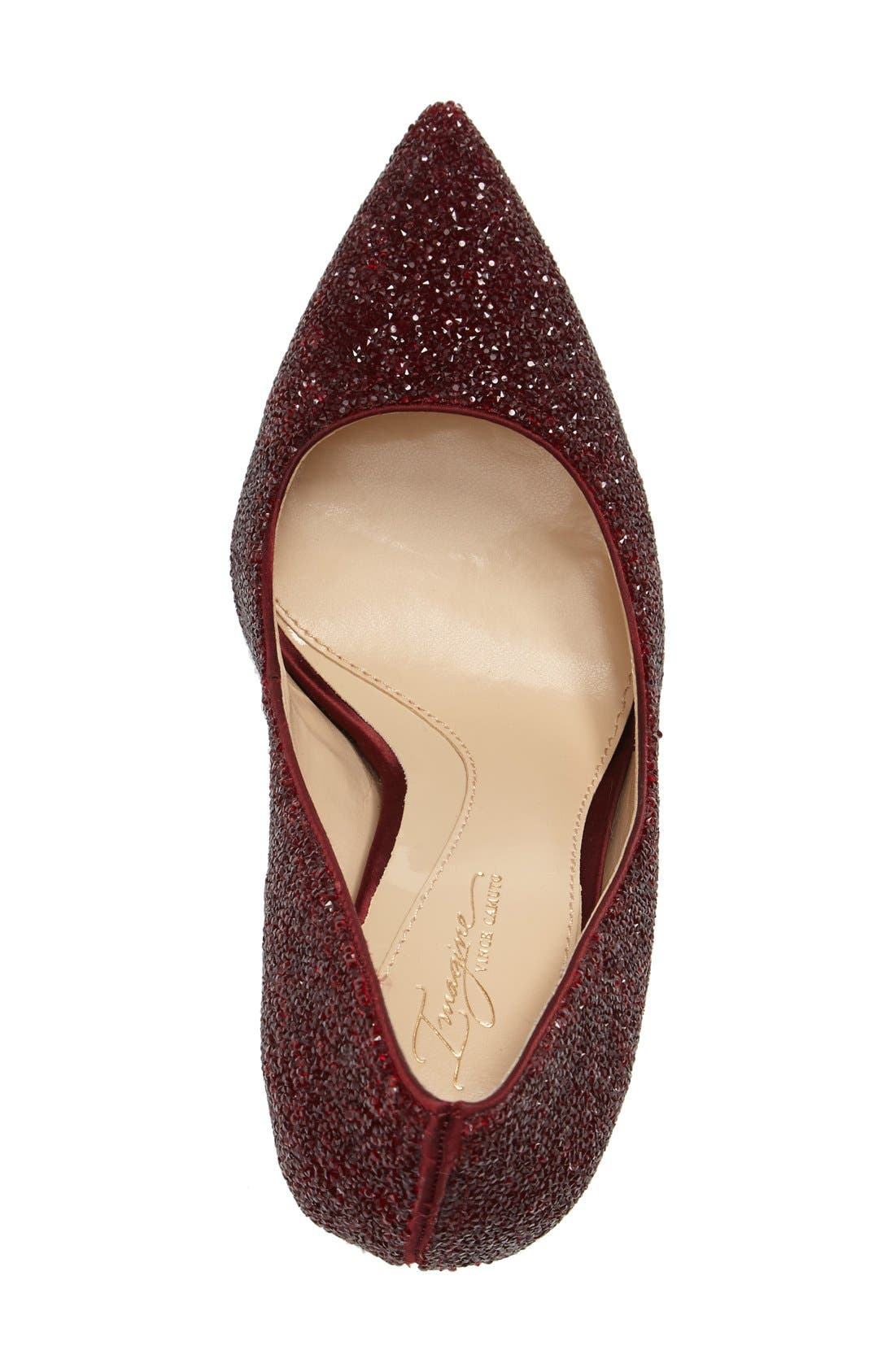 'Olson' Crystal Embellished Pump, Alternate, color, CURRANT SATIN