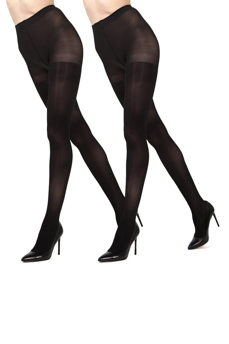 2-Pack Opaque Tights, Main, color, BLACKBLACK