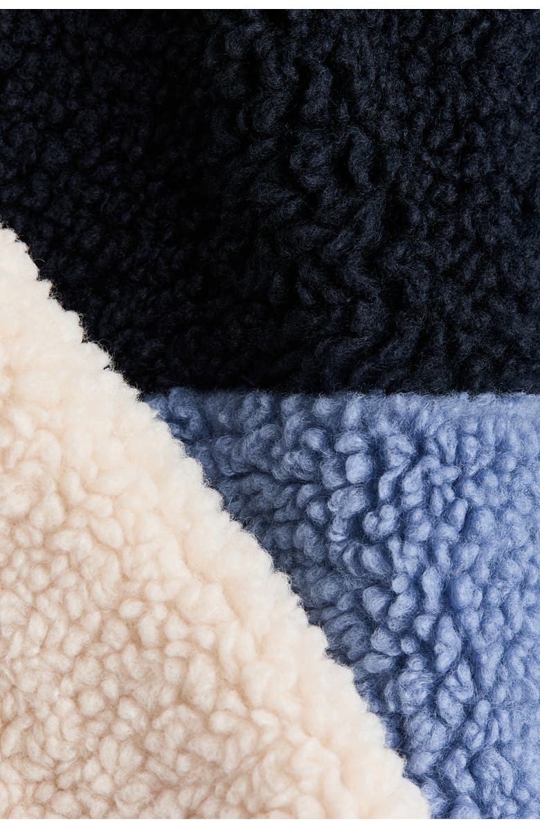 H&M Teddy fleece jacket, Alternate, color, Blue/Color Block