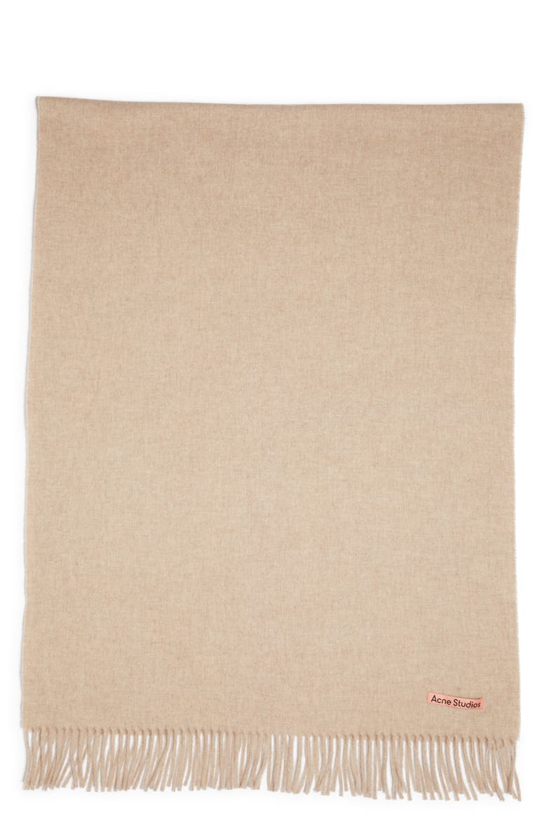 Acne Studios Canada Fringe Scarf, Main, color, Oatmeal Melange